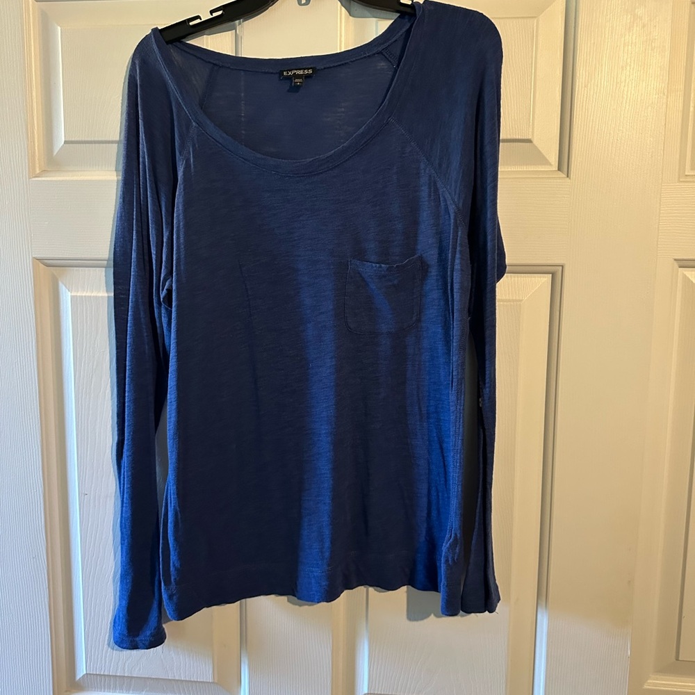 Women's Blue Long Sleeve Top